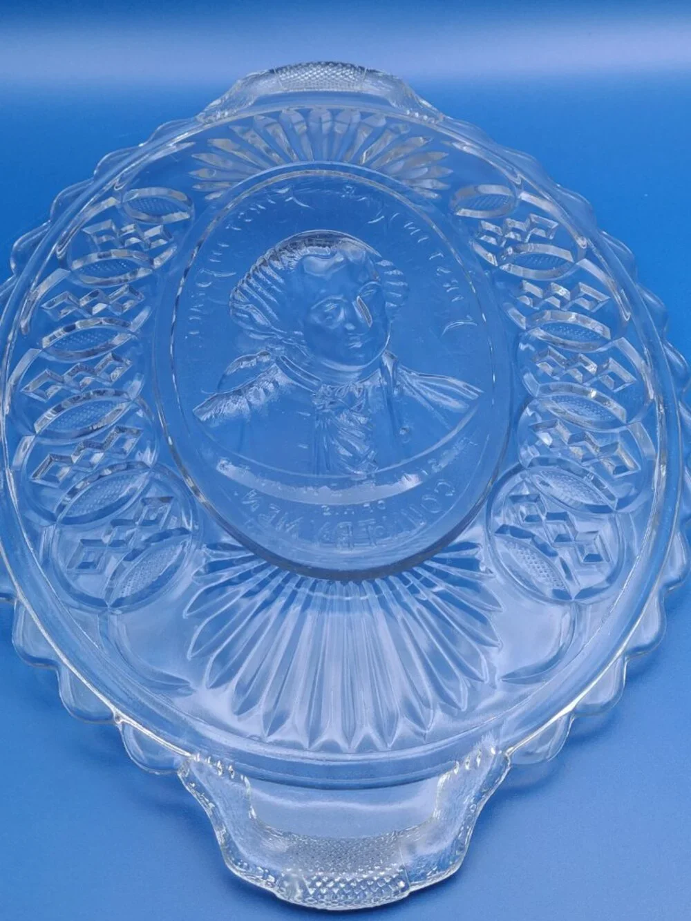 Antique EAPG Gillinder Centennial Bread Plate George Washington 12